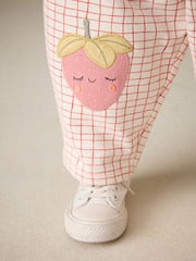 Pink Strawberry Embellished Barrel Trousers (3mths-7yrs) - Size 3-6 Months (62-68cm)