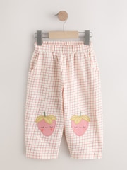 Pink Strawberry Embellished Barrel Trousers (3mths-7yrs) - Size 3-6 Months (62-68cm)