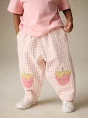 Pink Strawberry Embellished Barrel Trousers (3mths-7yrs) - Size 3-6 Months (62-68cm)