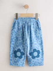 Blue Flower Embellished Barrel Trousers (3mths-7yrs) - Size 3-6 Months (62-68cm)