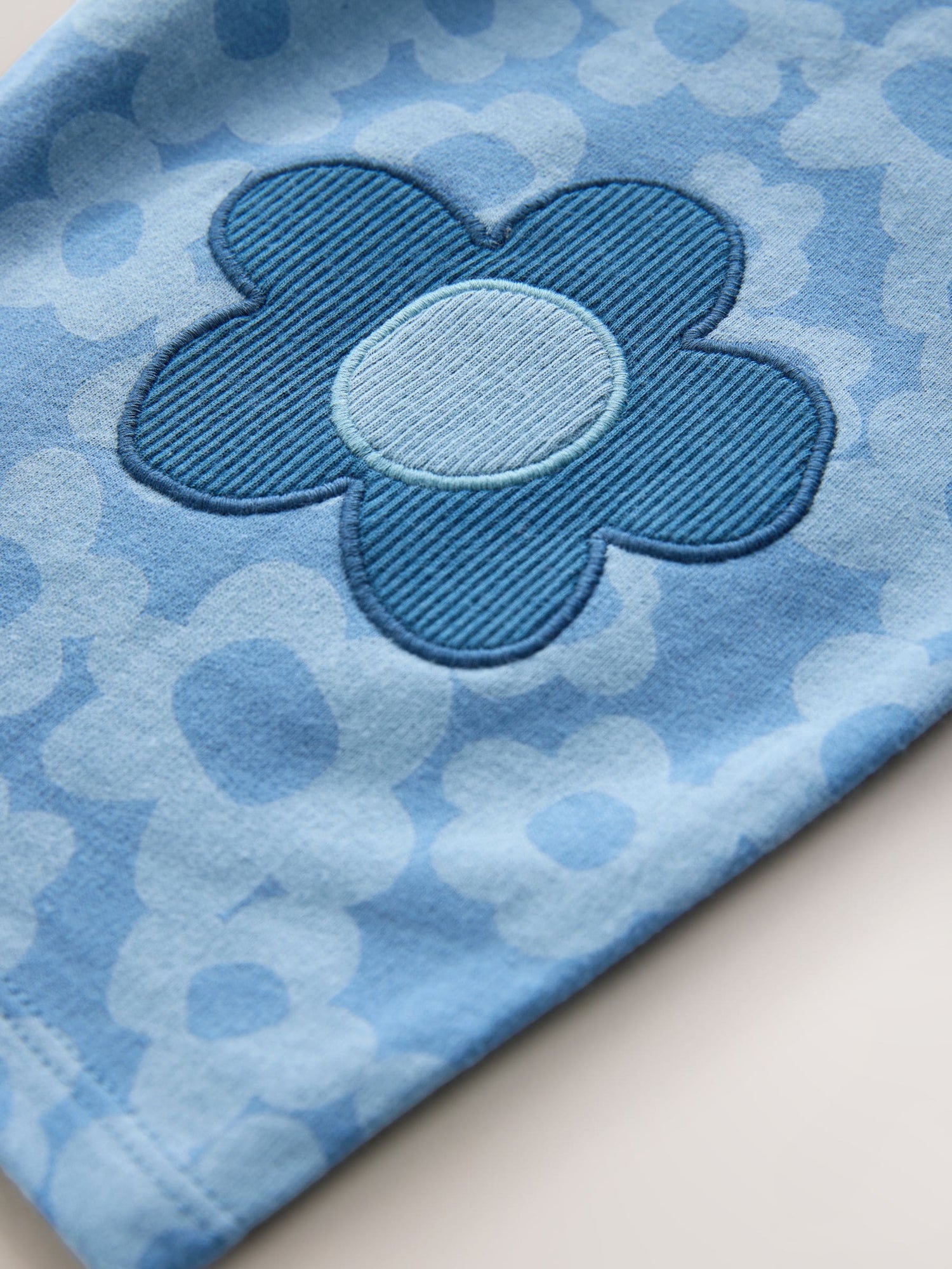 Blue Flower Embellished Barrel Trousers (3mths-7yrs) - Size 3-6 Months (62-68cm)