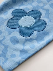 Blue Flower Embellished Barrel Trousers (3mths-7yrs) - Size 3-6 Months (62-68cm)