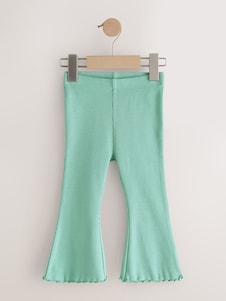 Neutral Lemon Print Rib Flare Leggings (3mths-7yrs) - Size 3-6 Months (62-68cm)