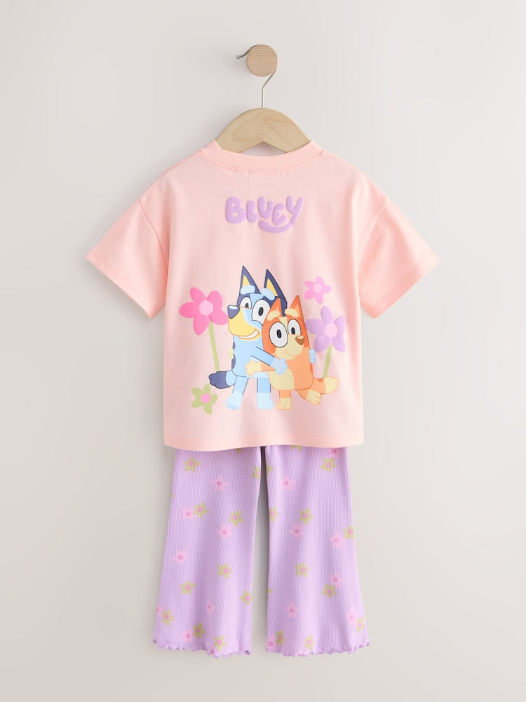 Pink Bluey Short Sleeve T-Shirt and Flare Set (3mths-7yrs)