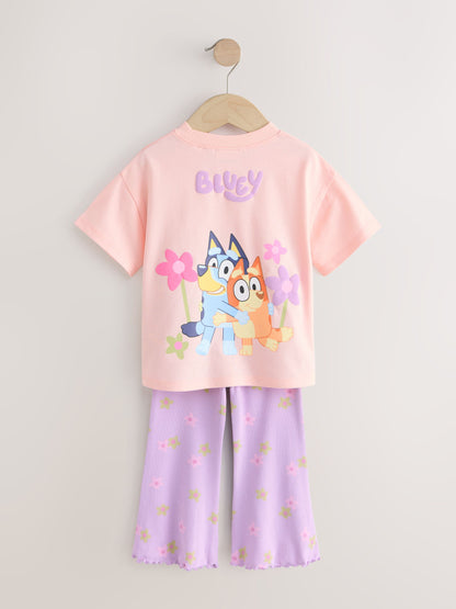 Pink Bluey Short Sleeve T-Shirt and Flare Set (3mths-7yrs) - Size 3-6 Months (62-68cm)