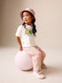 Ecru White Smiley World Short Sleeve Top and Barrel Trousers Set (3mths-7yrs) - Ecru White Smiley World / 12-18 Months (80-86cm)