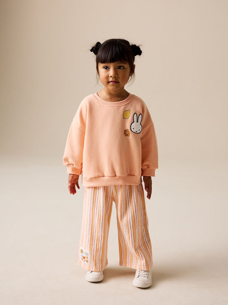 Peach Miffy Miffy Wide Leg Set (3mths-7yrs) - Peach Miffy Miffy Wide Leg / 12-18 Months (80-86cm)