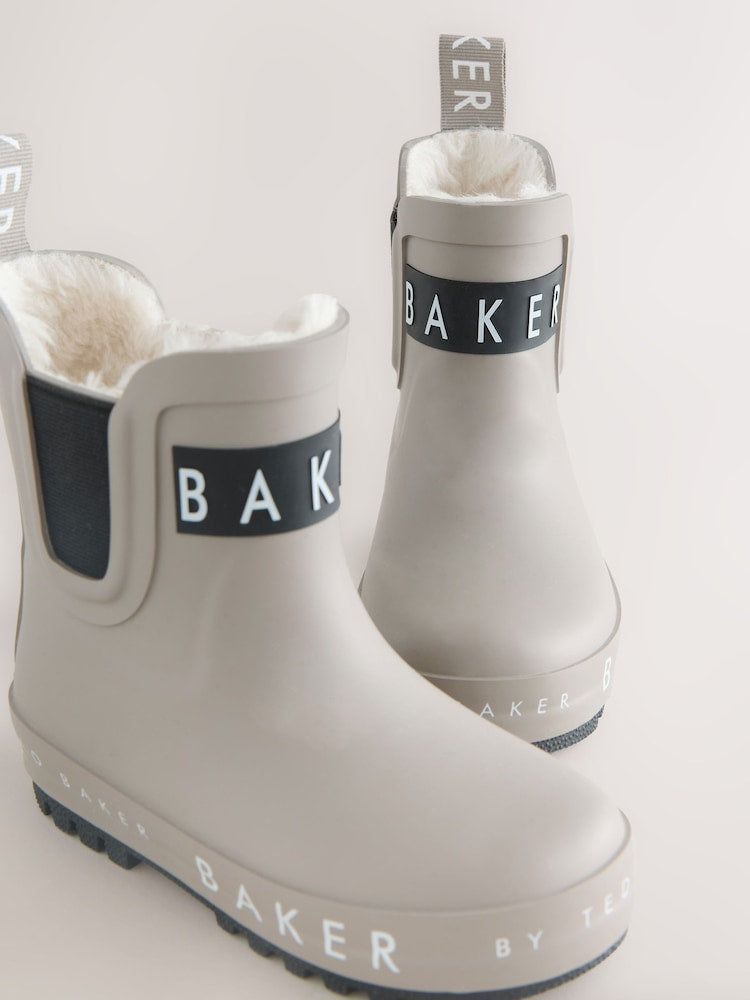 Baker by Ted Baker Stone Faux Fur Lined Welly Boots