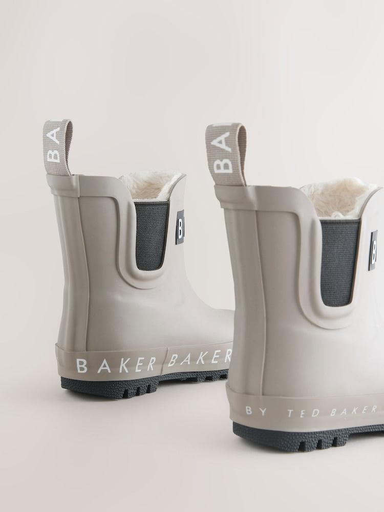 Baker by Ted Baker Stone Faux Fur Lined Welly Boots