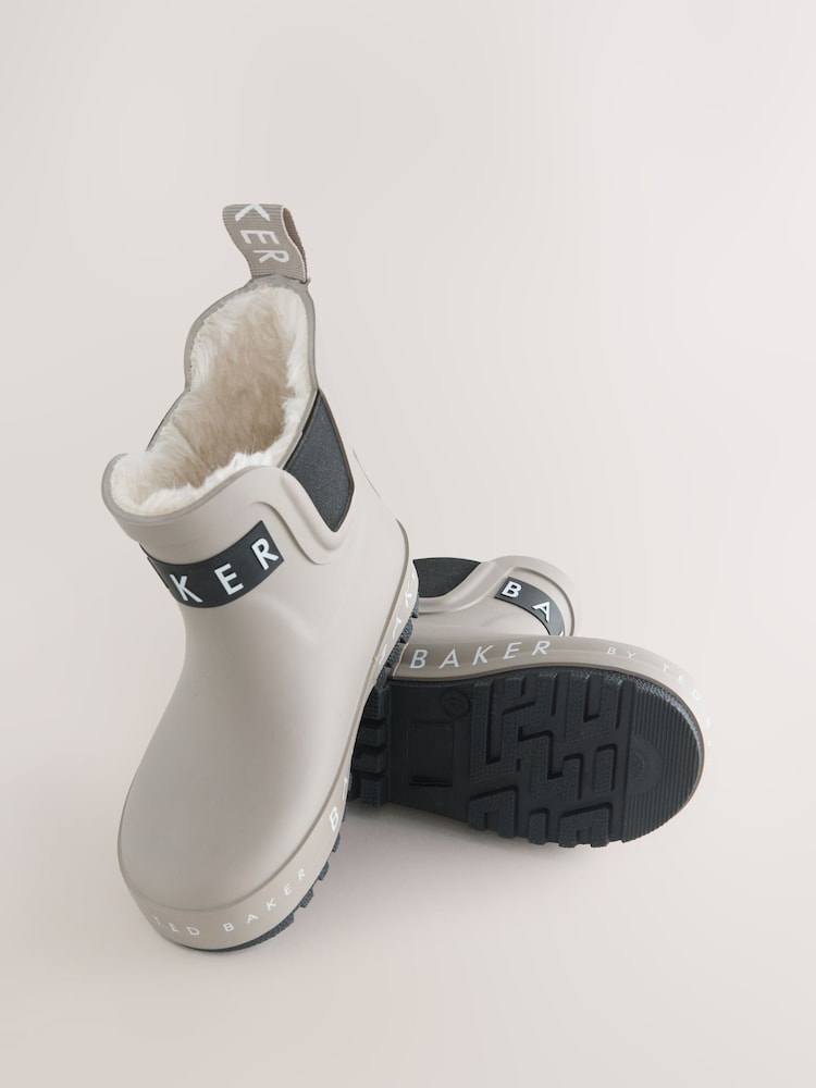 Baker by Ted Baker Stone Faux Fur Lined Welly Boots