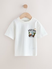 White Dinosaur Oversized Short Sleeve Back Print T-Shirt (3mths-7yrs) - Size 3-6 Months (62-68cm)