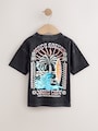 Black Acid Wash Surf Club Oversized Short Sleeve Back Print T-Shirt (3mths-7yrs) - Size 3-6 Months (62-68cm)