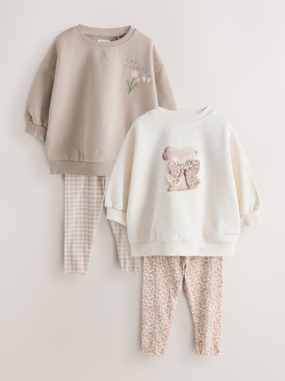 Neutral Sweatshirt &amp; Leggings Set 2 Pack (3mths-7yrs)