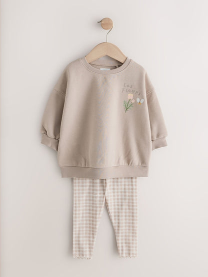 Neutral Sweatshirt &amp; Leggings Set 2 Pack (3mths-7yrs)