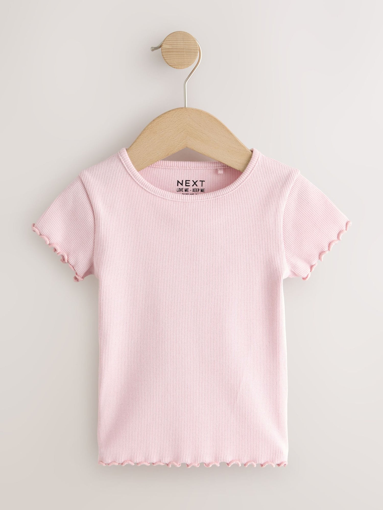 Pink Ribbed Short Sleeve Tops 5 Pack (3mths-7yrs) - Size 3-6 Months (62-68cm)