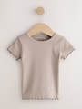 Pink Ribbed Short Sleeve Tops 5 Pack (3mths-7yrs) - Size 3-6 Months (62-68cm)