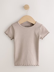 Pink Ribbed Short Sleeve Tops 5 Pack (3mths-7yrs) - Size 3-6 Months (62-68cm)