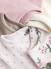 Pink Ribbed Short Sleeve Tops 5 Pack (3mths-7yrs) - Size 3-6 Months (62-68cm)