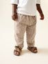 Brown & Ecru Stripe Textured Lightweight Joggers (3mths-7yrs) - Size 3-6 Months (62-68cm) - Brown & Ecru Stripe