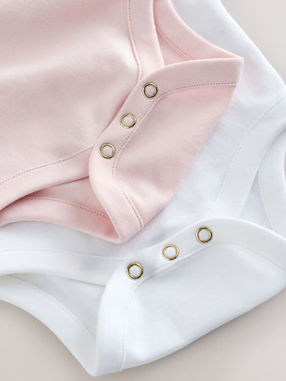 Baker by Ted Baker 2 Pack White/Pink Frill Bodysuits