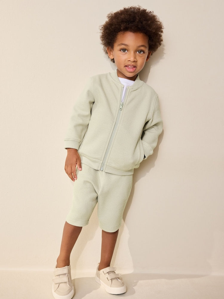 Sage Green Jersey Bomber and Shorts Set (3mths-7yrs)