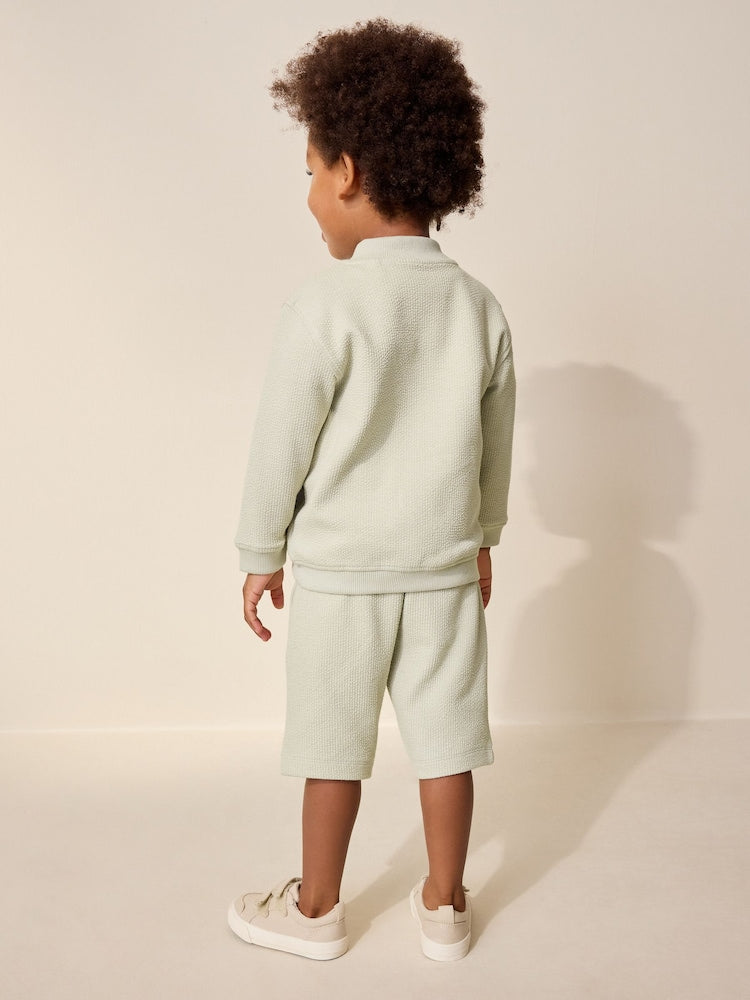 Sage Green Jersey Bomber and Shorts Set (3mths-7yrs)