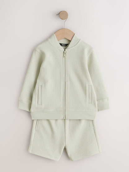Sage Green Jersey Bomber and Shorts Set (3mths-7yrs)