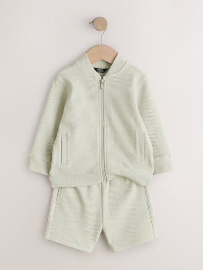 Sage Green Jersey Bomber and Shorts Set (3mths-7yrs)