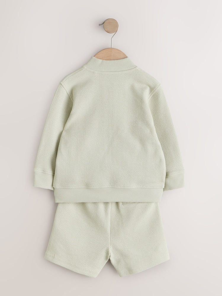Sage Green Jersey Bomber and Shorts Set (3mths-7yrs)