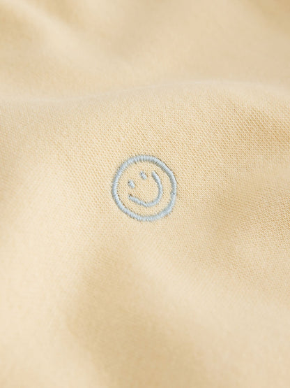 Light Yellow Single Plain Crew Neck Sweatshirt and Shorts Set (3mths-7yrs)