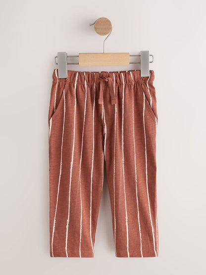 Rust Stripe Tan Brown And Grey Stripe Joggers 3 Pack (3mths-7yrs) - Size 3-6 Months (62-68cm)