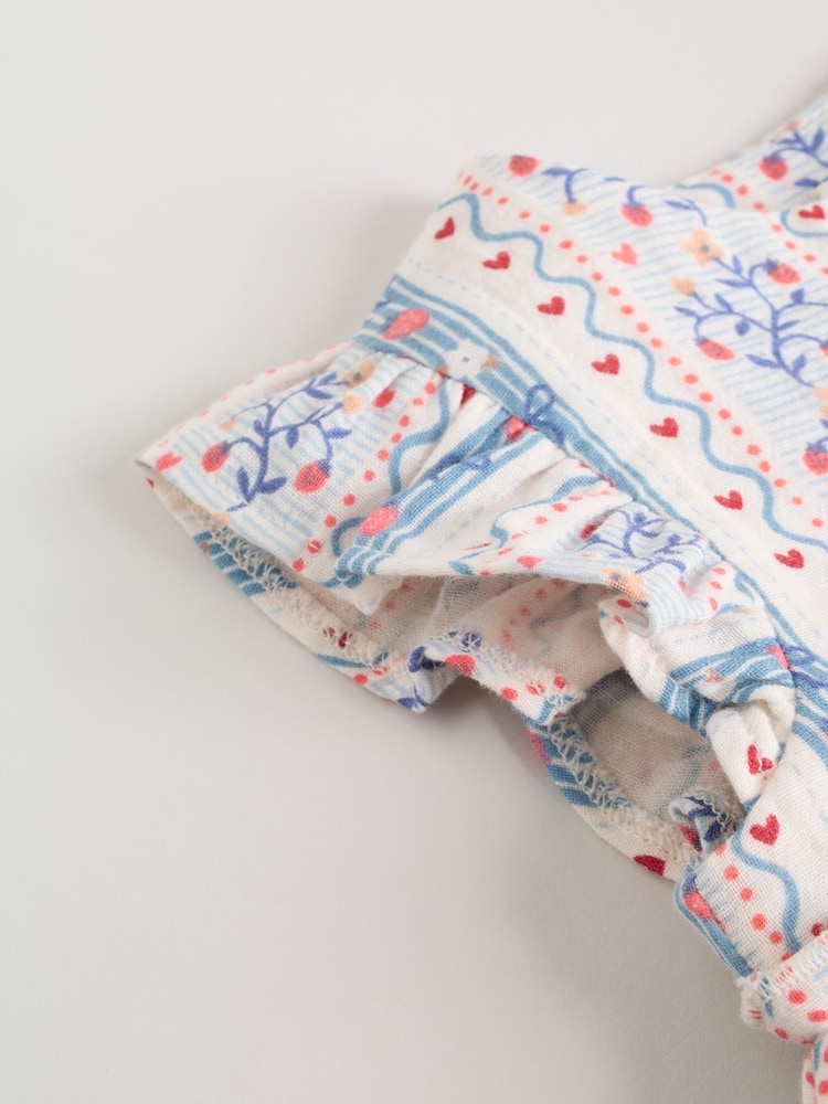 White Strawberry Baby Woven Top and Trousers Set 2 Piece (0mths-2yrs)