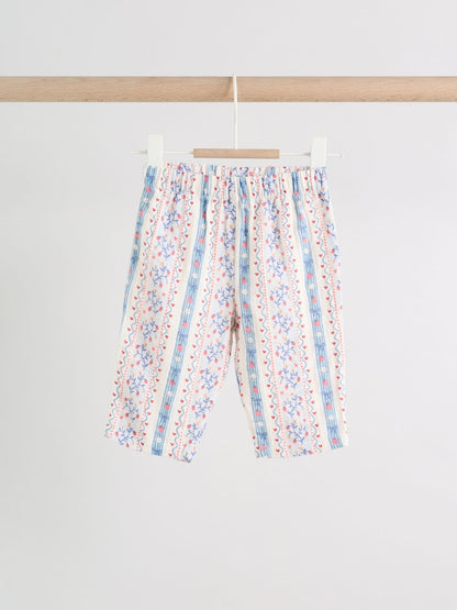 White Strawberry Baby Woven Top and Trousers Set 2 Piece (0mths-2yrs) - Size Up to 1 Month (56cm)