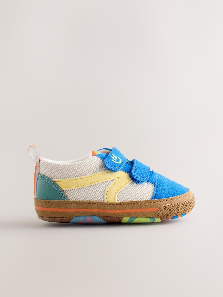Blue Colourblock Touch Fastening Baby Trainers (0-2mths) - Size Up To 3 Months (50 - 62cm)
