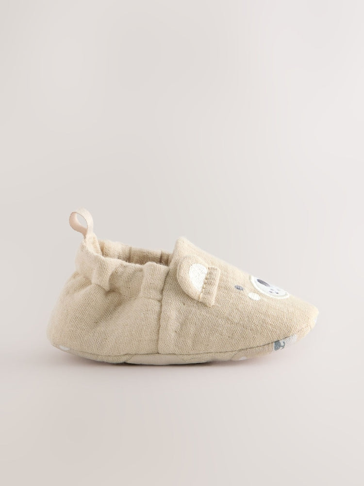 Neutral Bear Slip-On Baby Shoes (0-18mths) - Size Up To 3 Months (50 - 62cm)