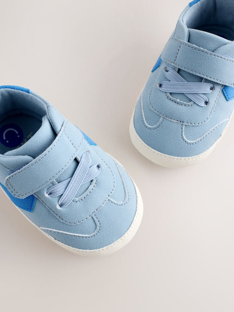 Blue Touch Fastening Baby Trainers (0-2mths) - Size Up To 3 Months (50 - 62cm)