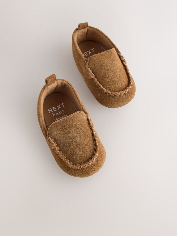 Tan Brown Baby Suede Shoes (0-2mths)