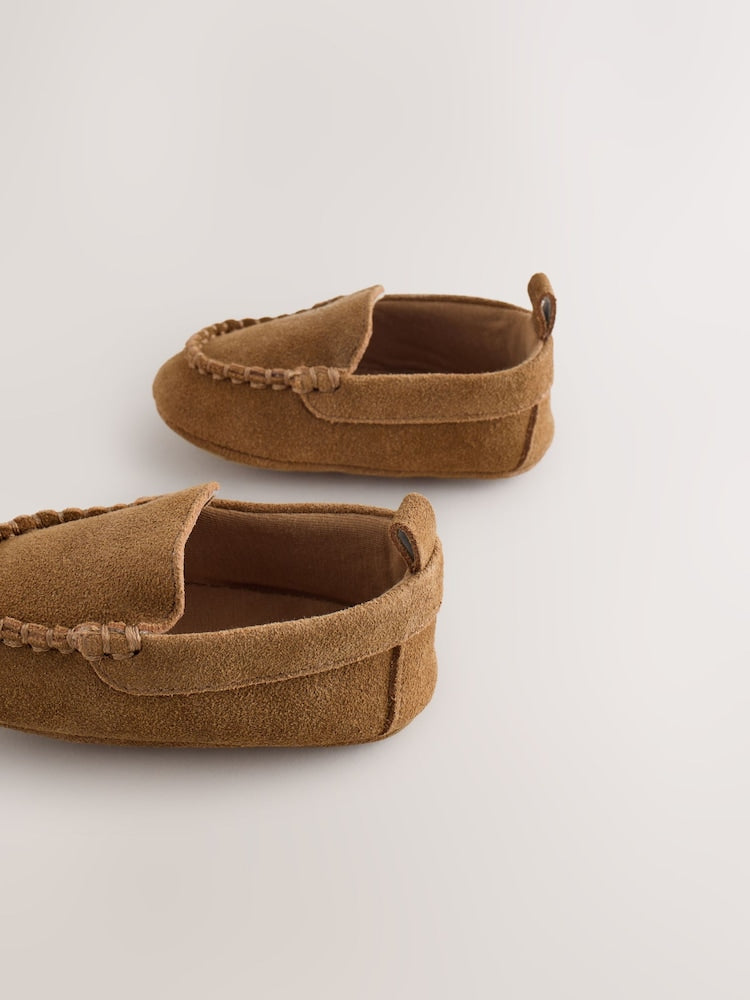 Tan Brown Baby Suede Shoes (0-2mths)