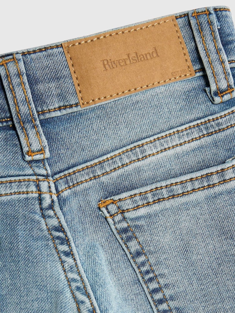 River Island Blue Tapered Fit Boys Stretch Jeans