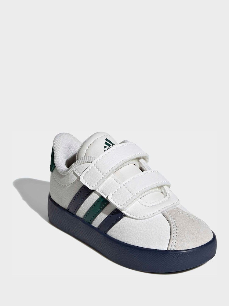 adidas White VL Court 3.0 Hook and Loop Infant Trainers