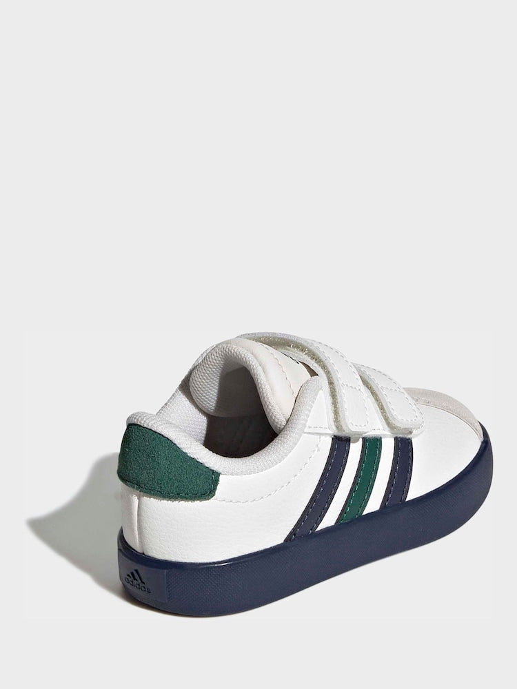 adidas White VL Court 3.0 Hook and Loop Infant Trainers