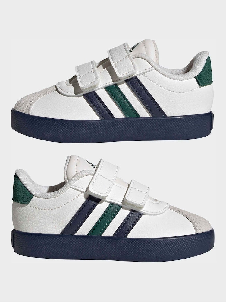 adidas White VL Court 3.0 Hook and Loop Infant Trainers