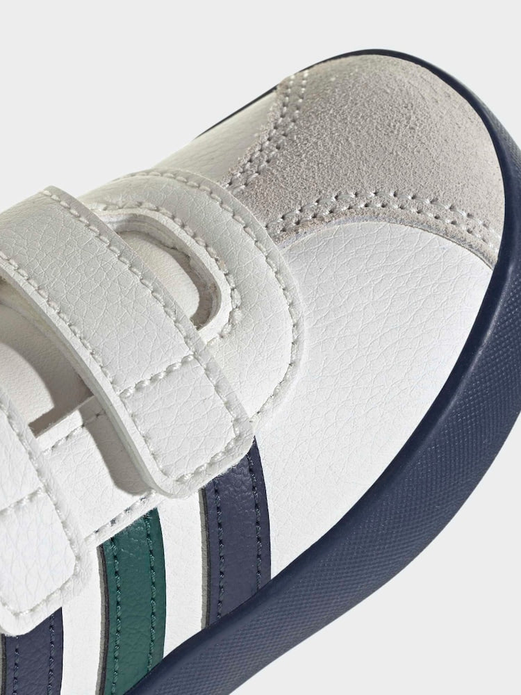 adidas White VL Court 3.0 Hook and Loop Infant Trainers
