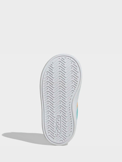adidas White/Multi Grand Court 3.0 Infant Trainers