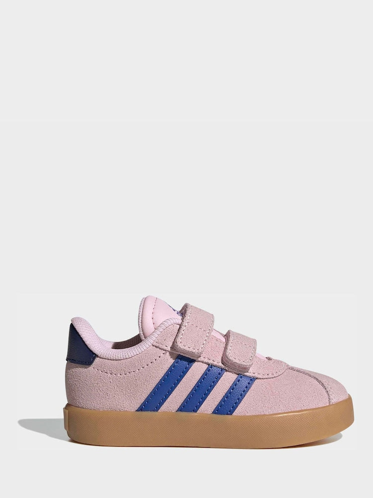 adidas Pink VL Court 3.0 Hook and Loop Infant Trainers