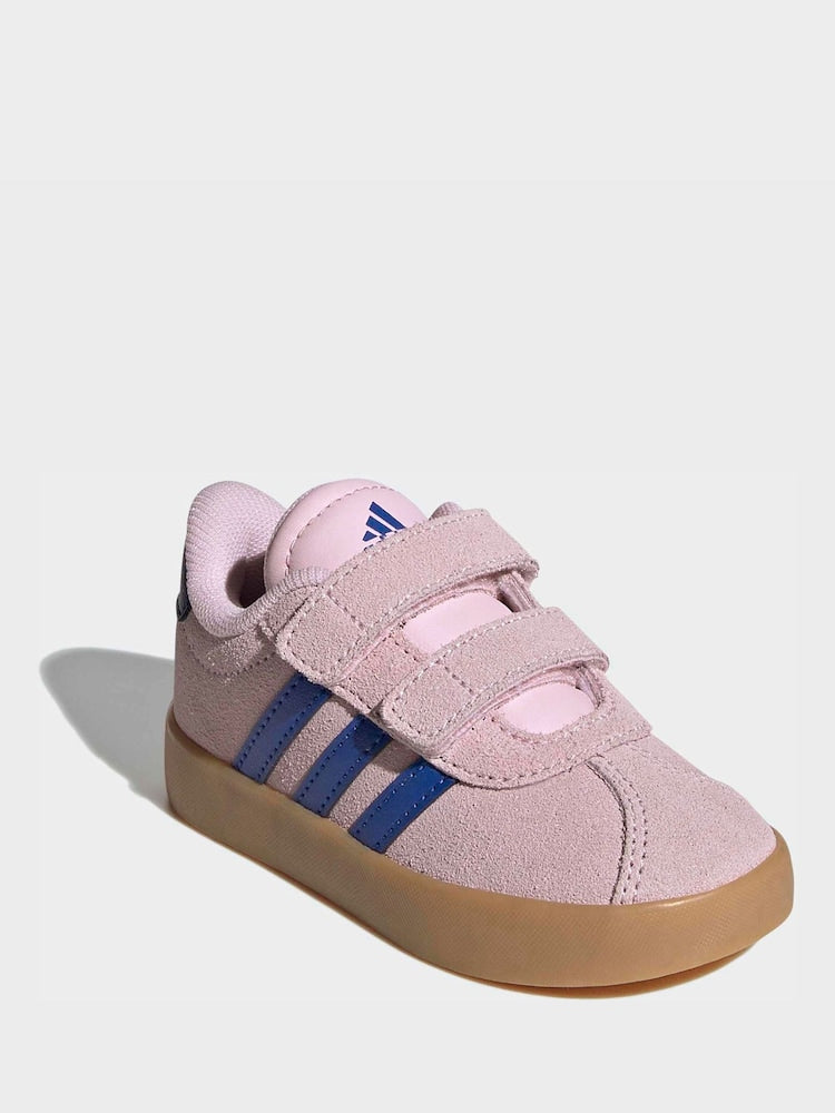 adidas Pink VL Court 3.0 Hook and Loop Infant Trainers