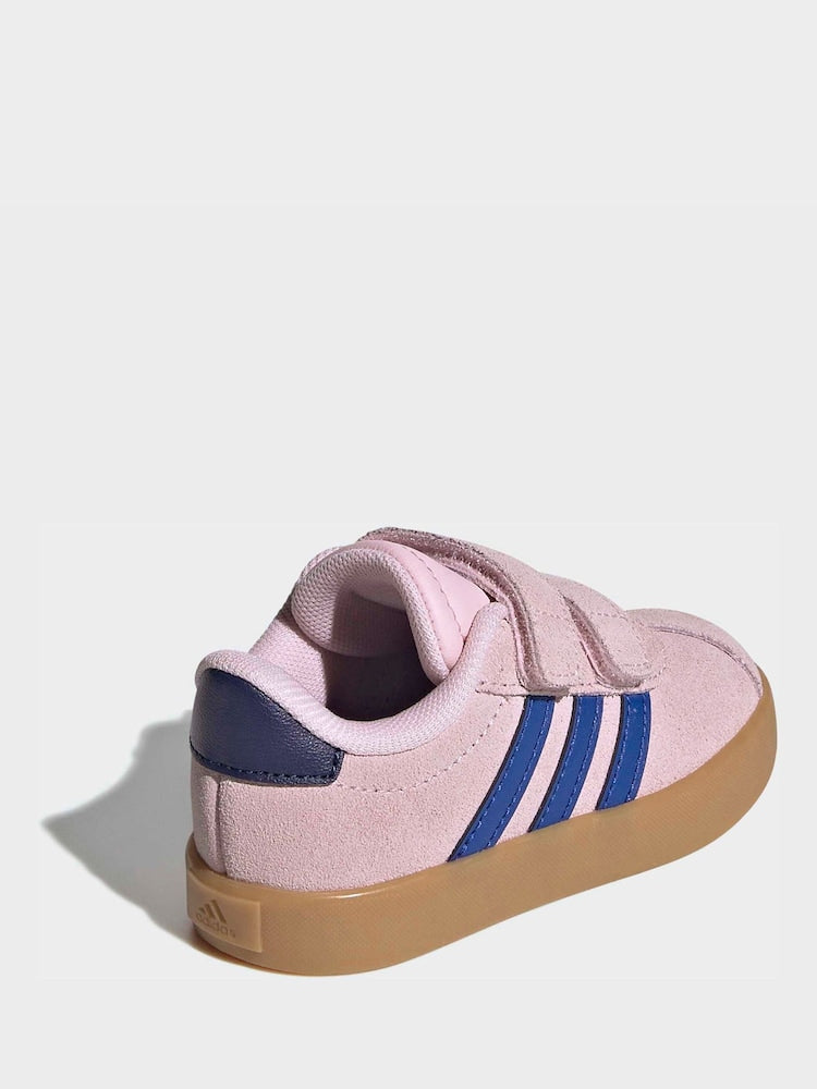 adidas Pink VL Court 3.0 Hook and Loop Infant Trainers
