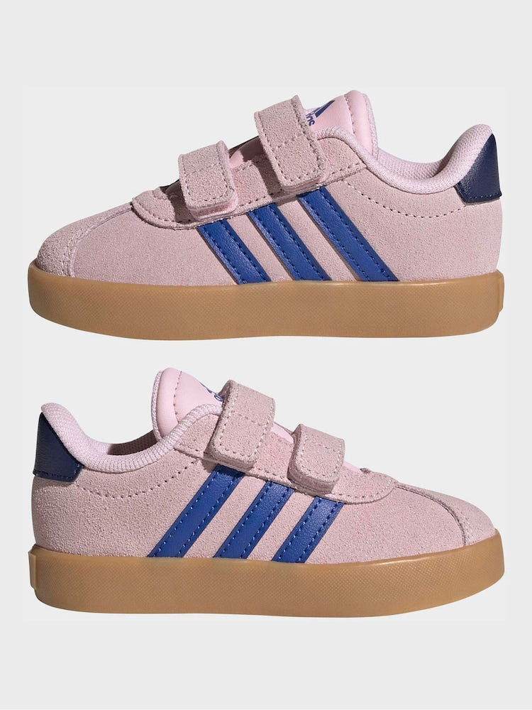adidas Pink VL Court 3.0 Hook and Loop Infant Trainers