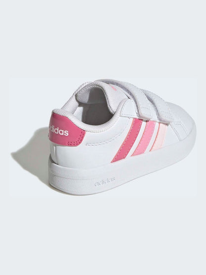adidas White/Pink Grand Court 3.0 Infant Trainers