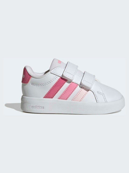 adidas White/Pink Grand Court 3.0 Infant Trainers